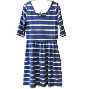 Love, Hanna | Hanna Andersson | Knit Blue and White Striped Dress | Size M